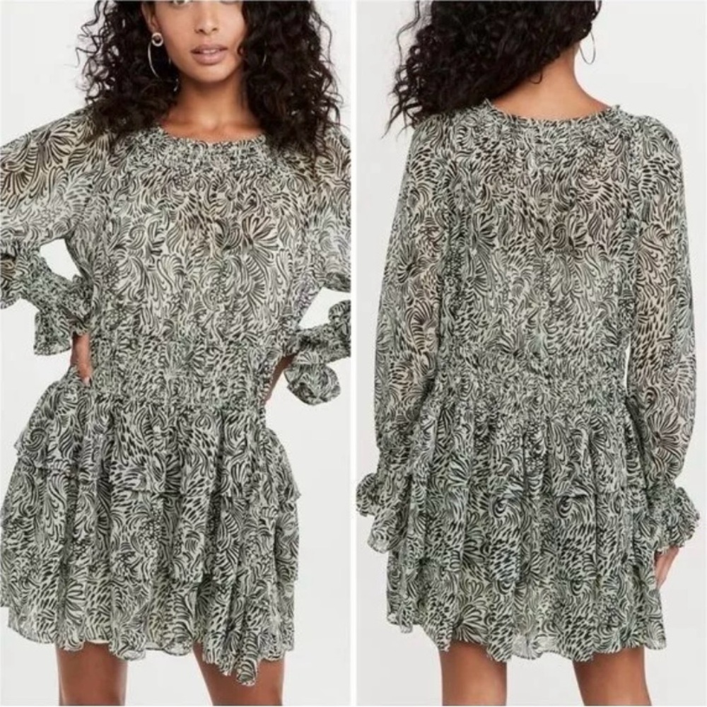 Cinq a sept Janelle Dress NWT Green and Black Size 6